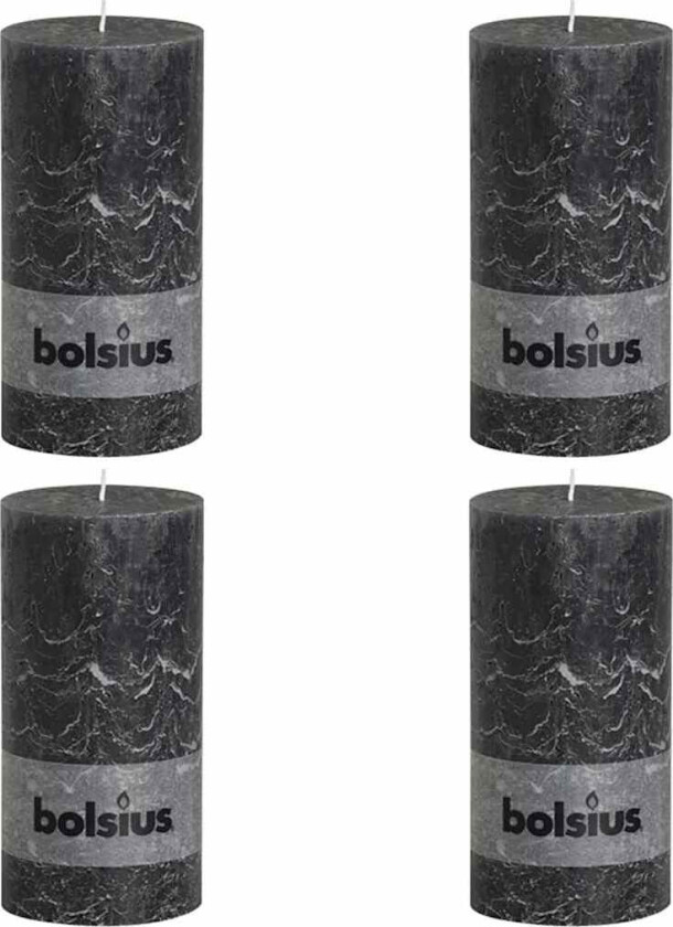 Rustikke kubbelys 200 x 100 mm antrasitt 4 stk