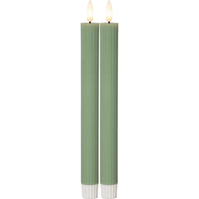 LED antikke stearinlys grønn 2st 25cm