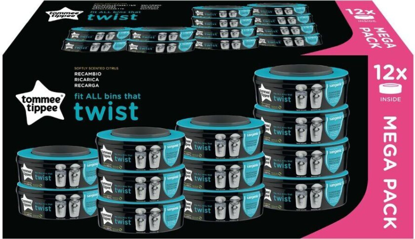 Sangenic Twist Refill til bleiebøtte, 12pk