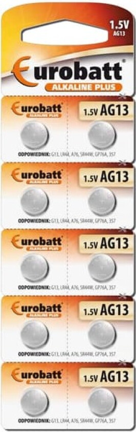 10-Pack Knappcellebatteri AG13