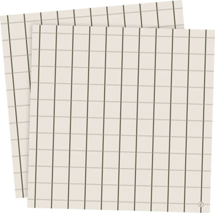 serviett, store ruter 33x33 cm 20 st Beige-grønn