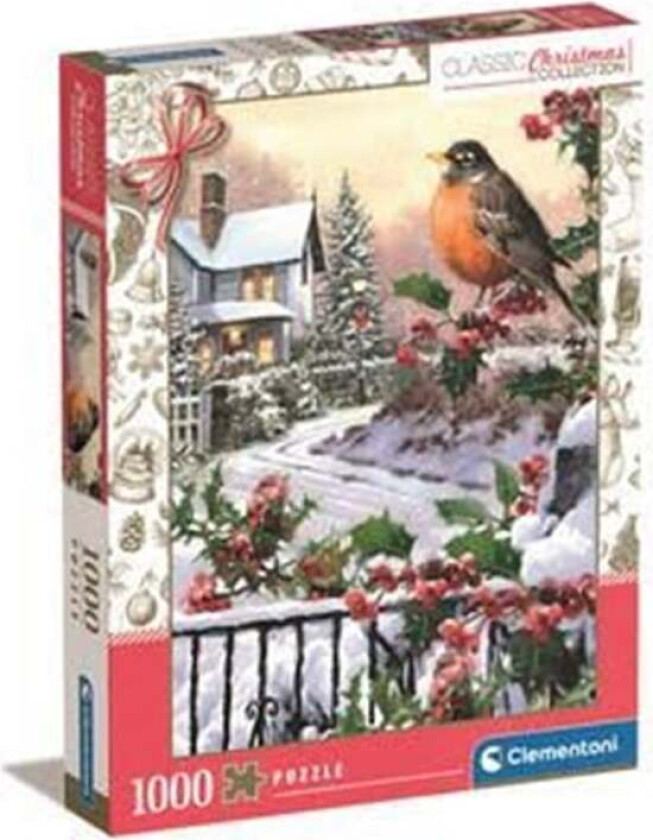 HQC Robin and Holly Bushes Jigsaw Puzzle 1000 pieces 2D Puslespill