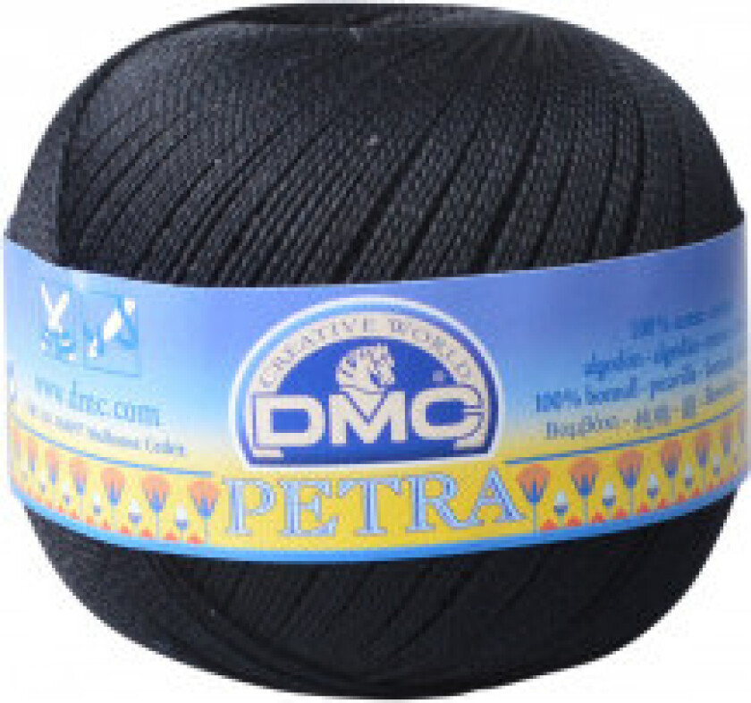 Petra No. 5 Heklegarn Unicolour 5310 Sort