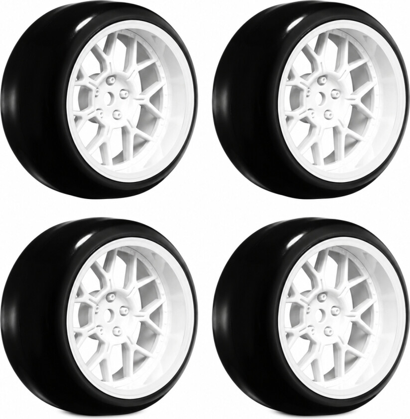 Louise Drift Tires & Rims 14-Spoke White (4)
