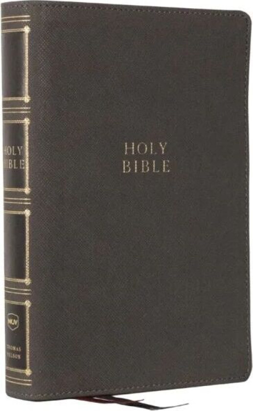 NKJV, Compact Center-Column Reference Bible, Gray Leathersoft, Red Letter, Comfort Print av Thomas Nelson
