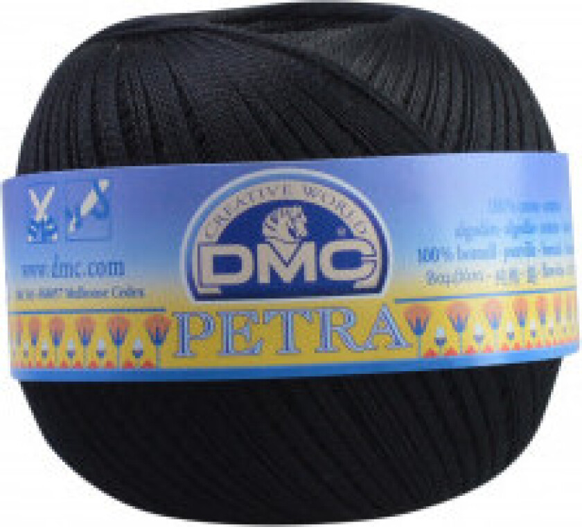 Petra nr. 8 Heklegarn Unicolor 5310 Sort