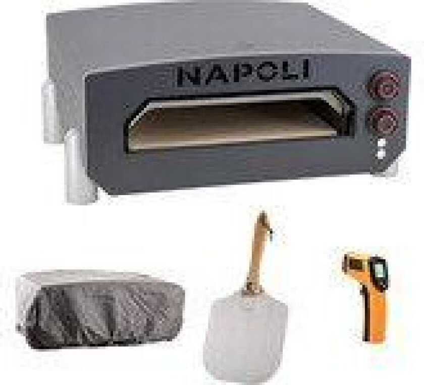 NSH Nordic NAPOLI 13” elektrisk pizzaovn, cover, pizzaspade og infrarød termometer (785-002)