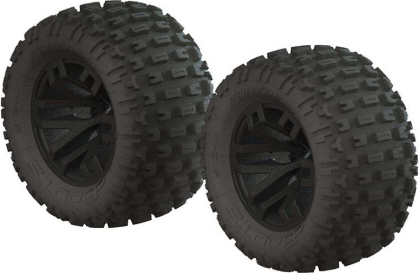 ARRMA AR550044 dBoots Fortress Tire Set Glued Black (2)