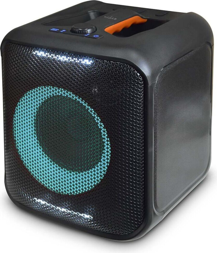 Bluetooth® Party Speaker Maksimal batteritid: 5 timer 150 W Bære håndtak Party lys Linkable Equalizer Oransje / Sort