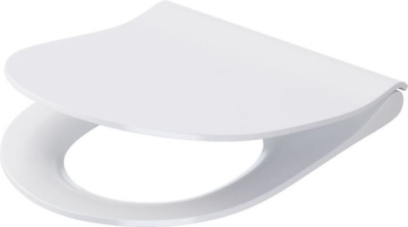 City oval slim, Avlang, Hardt toalettsete, Hvit, Duroplast, 360 mm, 442 mm