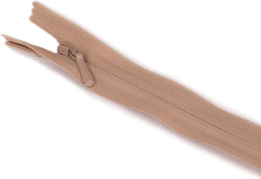 Usynlig Glidelås Fast Beige 4mm - 15cm