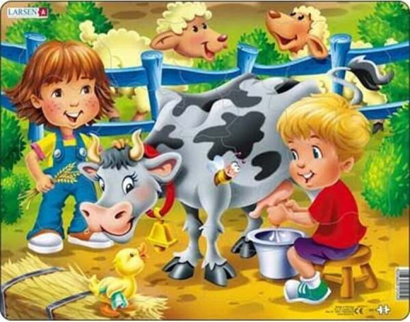 Farm puzzle for children with a cow - 18 pieces Maxi (36.5 x 28.5 cm) 2D Puslespill