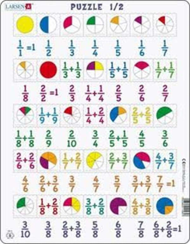 Math Puzzle: Fractions - 35 pieces Maxi (36.5 x 28.5 cm) 2D Puslespill