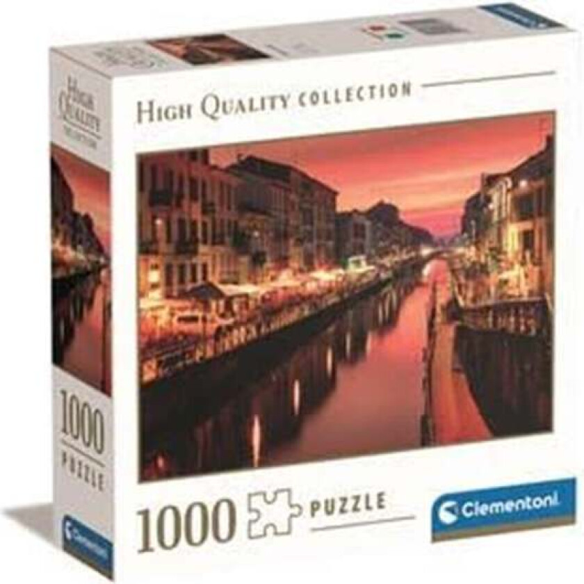 Milan Canals Square Box Jigsaw Puzzle 1000 pieces 2D Puslespill