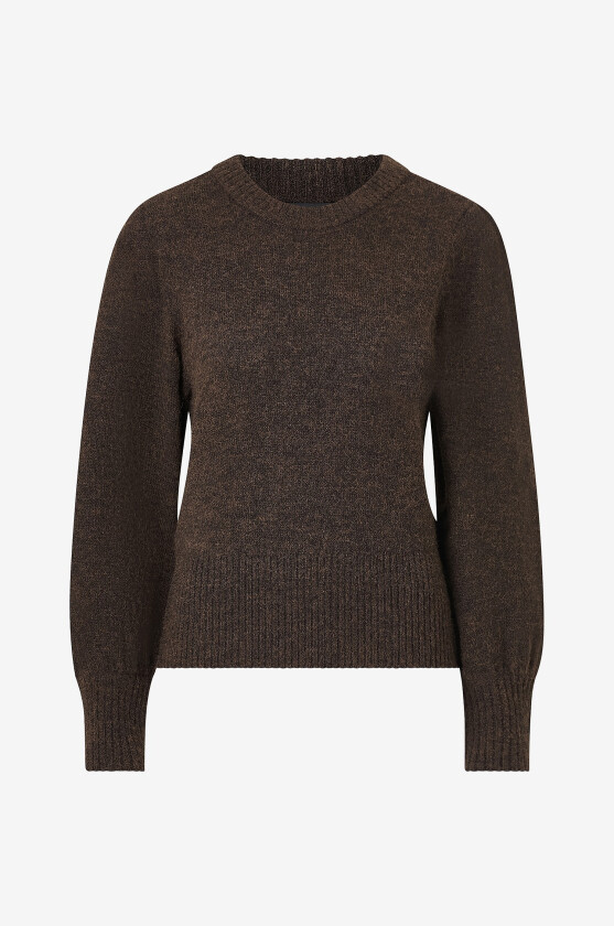 Pullover med puffermer - Brun