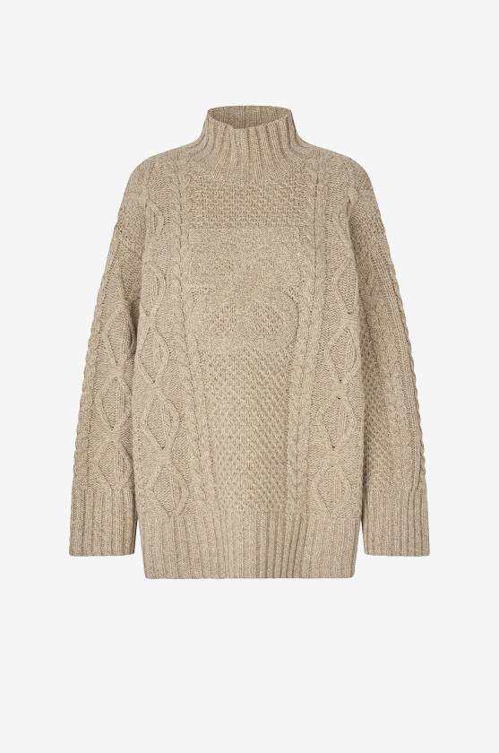 Genser Janne Knit T-Neck - Beige