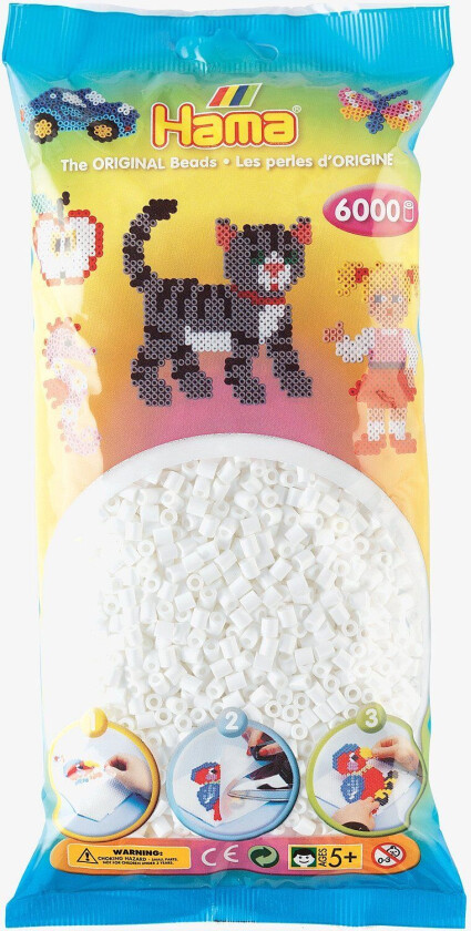 Bilde av Midi Perler 205-01 Hvit - 6000 stk
