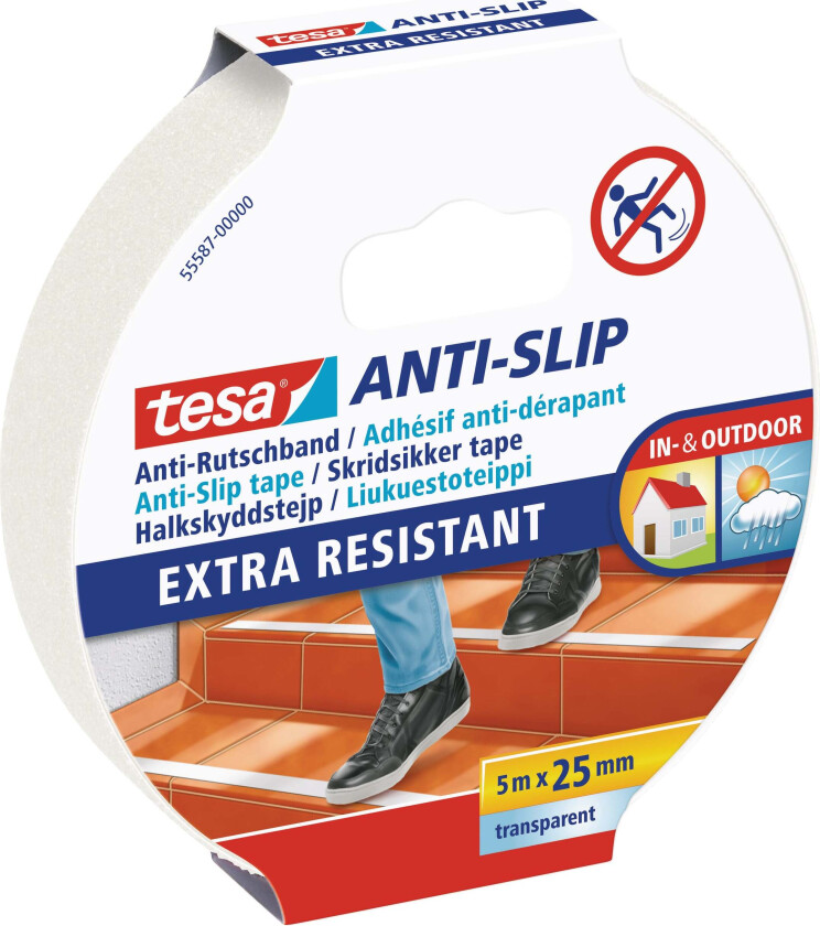 Anti-slip antiskli teip, 5m x 25mm, transparent