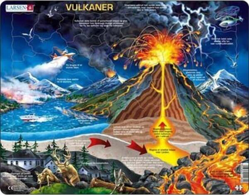 Volcanoes Jigsaw Puzzle - 70 pieces Maxi (36.5 x 28.5 cm) 2D Puslespill