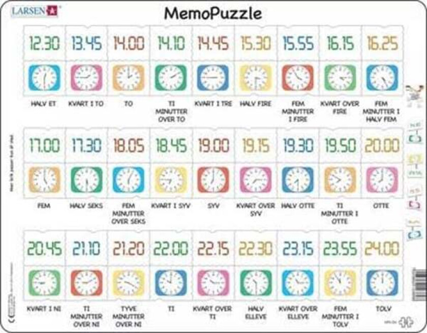 "Learn to Tell Time" Puzzle - 54 pieces Maxi (36.5 x 28.5 cm) 2D Puslespill