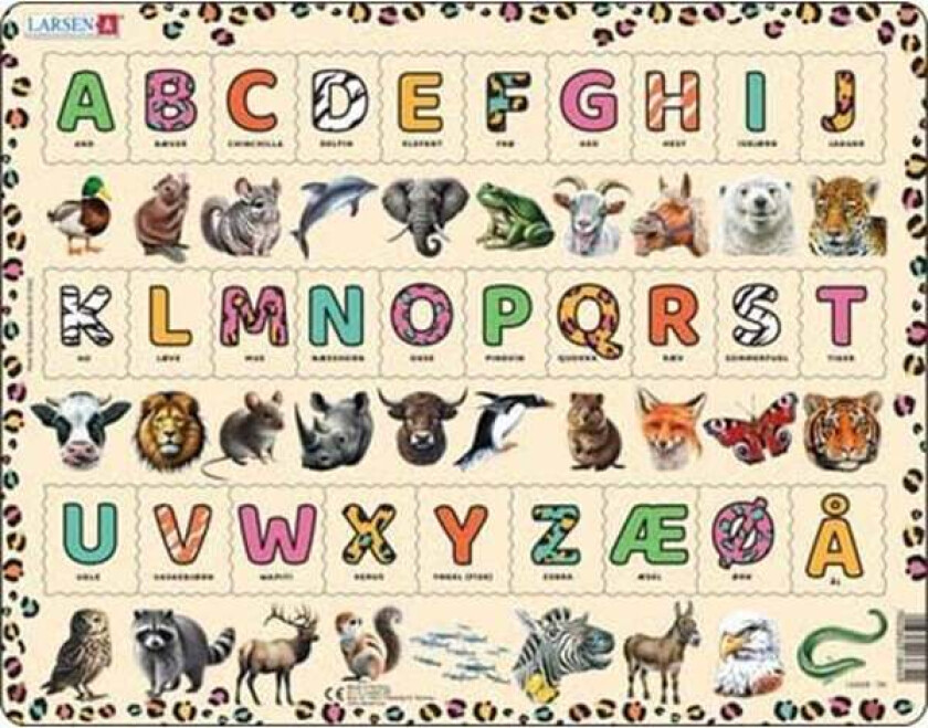 Animal Alphabet Puzzle - 29 pieces Maxi (36.5 x 28.5 cm) 2D Puslespill