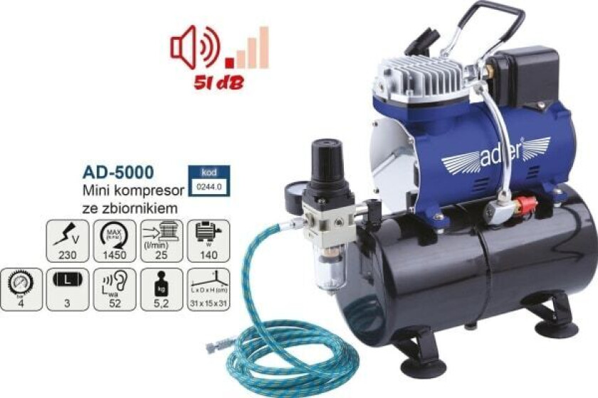 ADLER KOMPRESSOR / MINI KOMPRESSOR FOR AD-5000 AIROGRAPHS