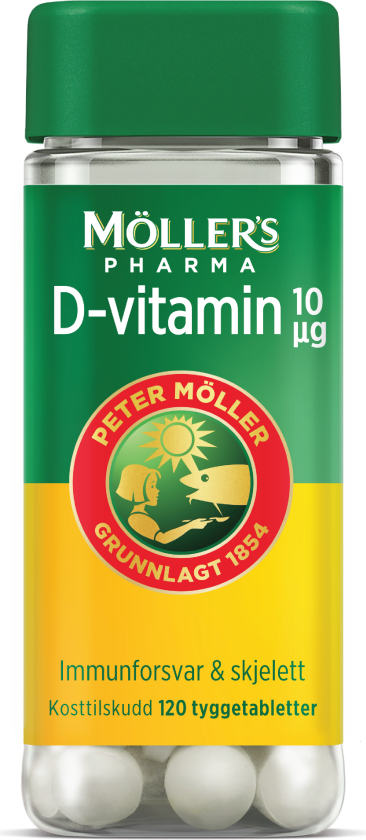 10 µg D-vitamin tyggetabletter, 120 stk.