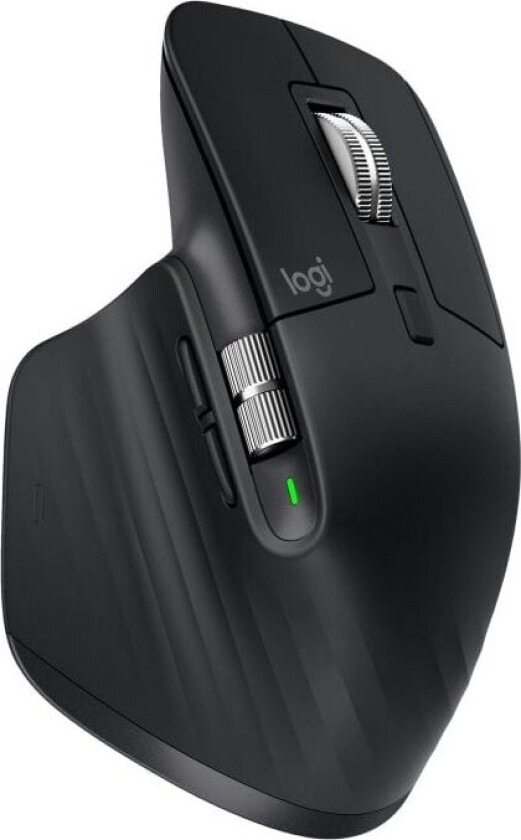 MX Master 3 - Mus - laser - 7 knapper - trådløs - Bluetooth, 2.4 GHz - trådløs modtager (USB) - Sort