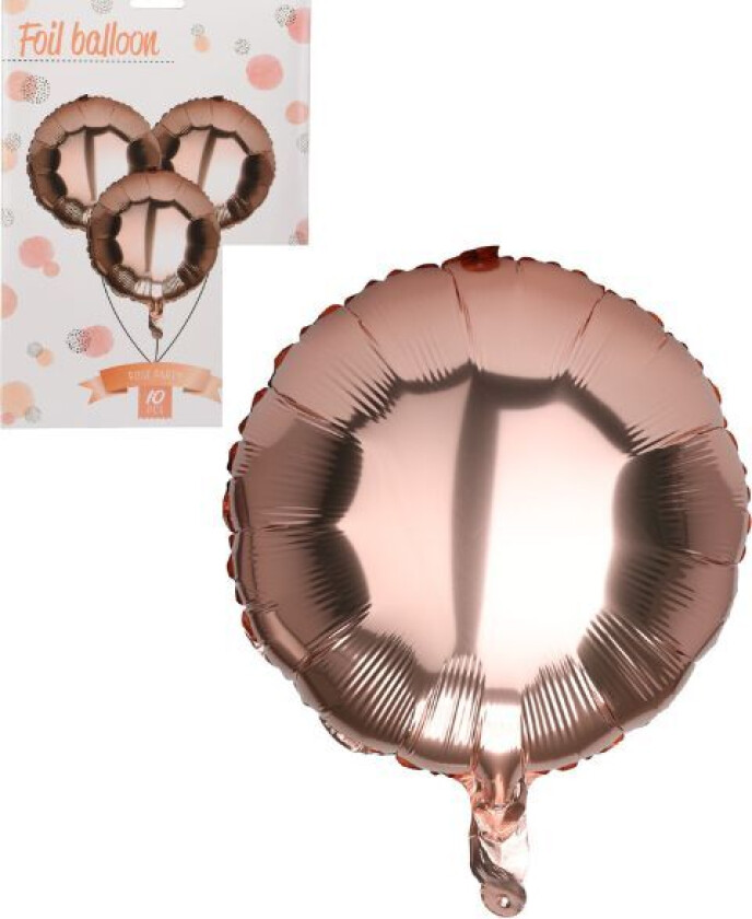 Ballong Kobber Folie Rund 46cm Sett 10stk