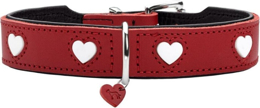 HUNTER halsbånd Love, rødt - Str 55: 41 - 49 cm Halsomfang