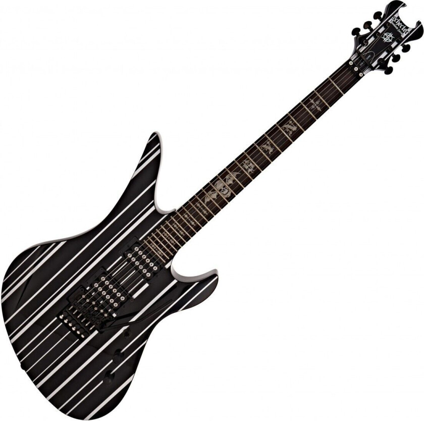Schecter Synyster Gates Standard Svart Med Sølv Pinstripes (2018)