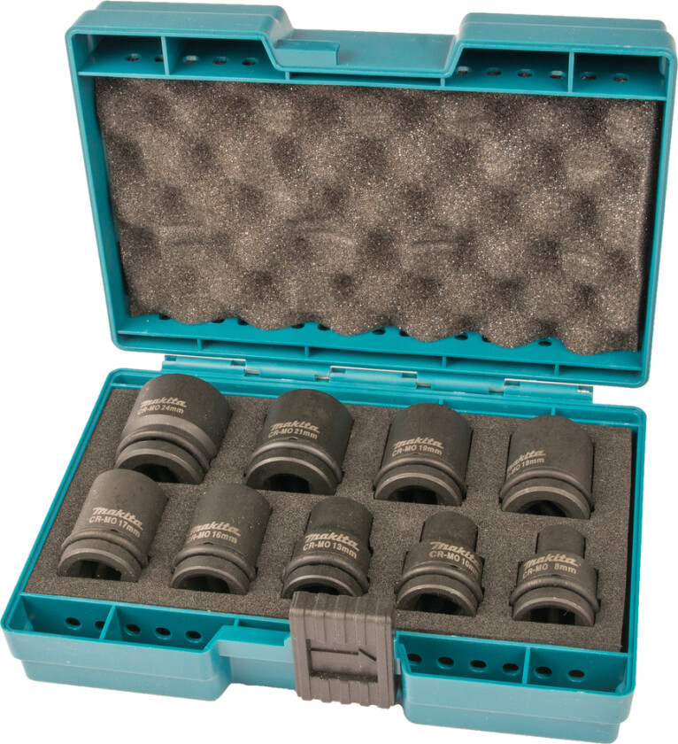 Krafthylsesortiment 1/2" 9 Deler