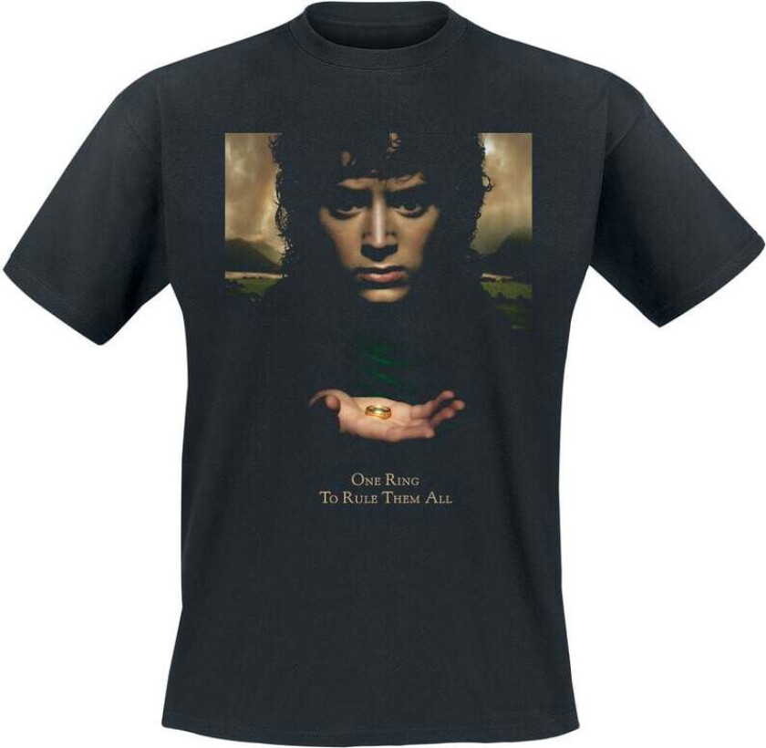 T-skjorte - Frodo Ring To Rule Them All - M til 3XL - Herrer - svart