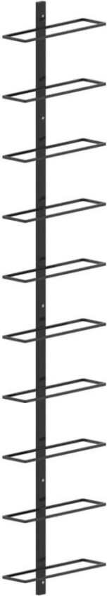 Veggmontert vinstativ for 10 flasker svart metall