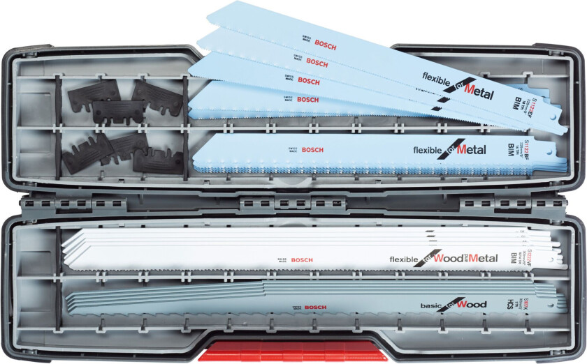 Bajonettsagblad ToughBox 20-delers sett All-in-One S 1122 EF (5x); S 1122 BF (5x); S 1222 VF (5x); S 1617 K (5x)