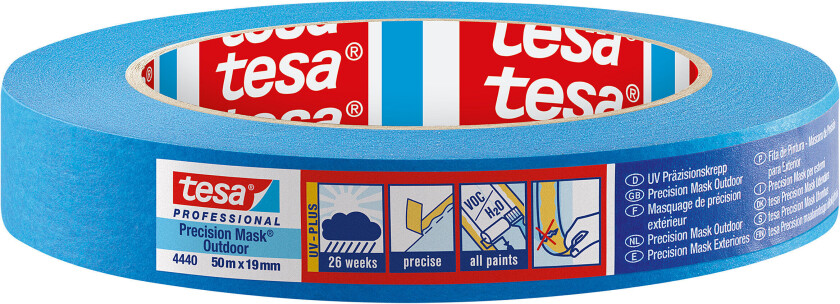 Bilde av Tesa Precision Mask 4440 Maskeringsteip blå, UV-bestandig 50 m x 19 mm