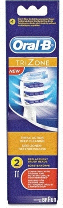 Oral B Trizone Triple Action Deep Cleaning Replacement Brush Heads 2 stk.