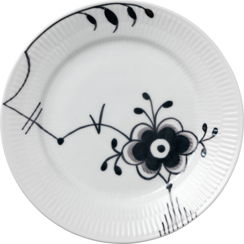Black Fluted Mega tallerken 6 Ø 19 cm