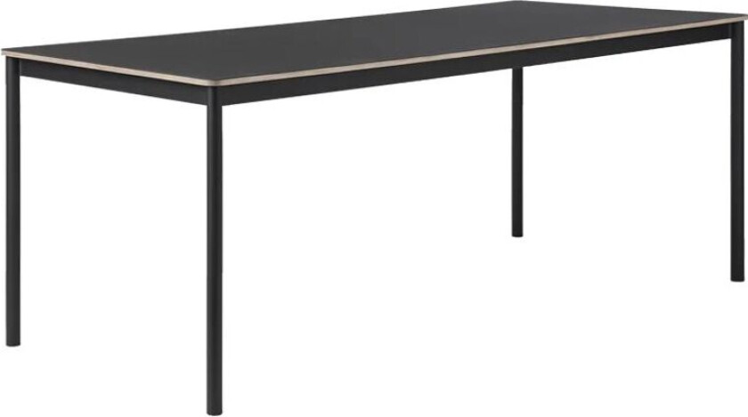 Base spisebord black, plywoodkant, 190 x 85 cm