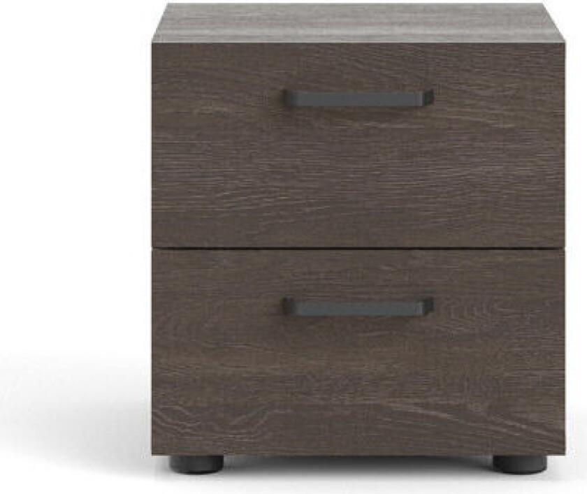 Bilde av Dallas nattbord 2 skuffer mørk beiset eik dekor.