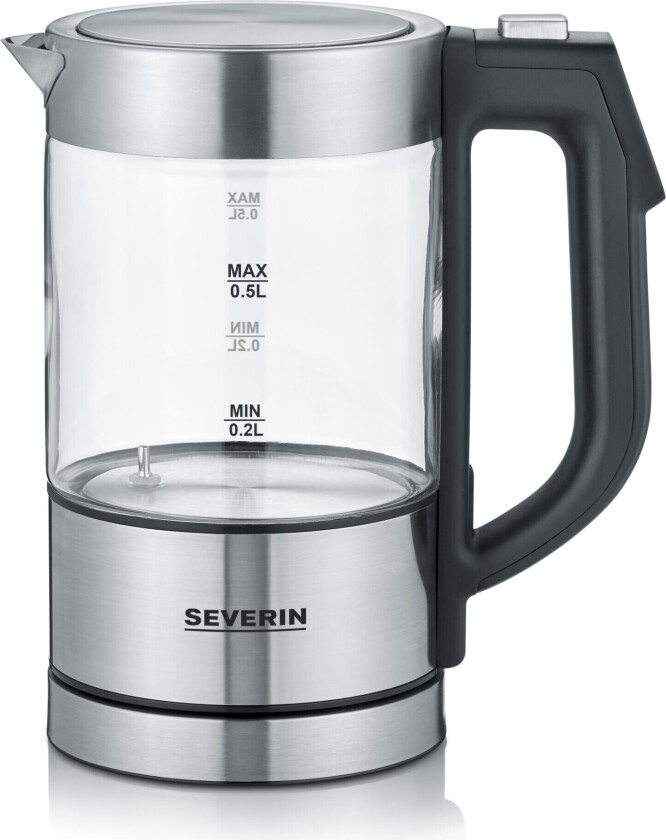 Severin WK 3458 - Kjele - 0.5 liter - 1100 W - børstet rustfritt stål / glass