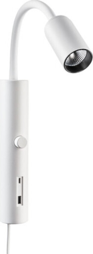 Tube vegglampe med USB 2700K dimbar - Hvit