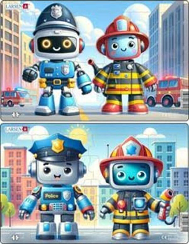 Friendly City Robots Puzzle - 10 pieces Midi (28.5 cm x 18.3 cm) 2 assorted designs 2D Puslespill