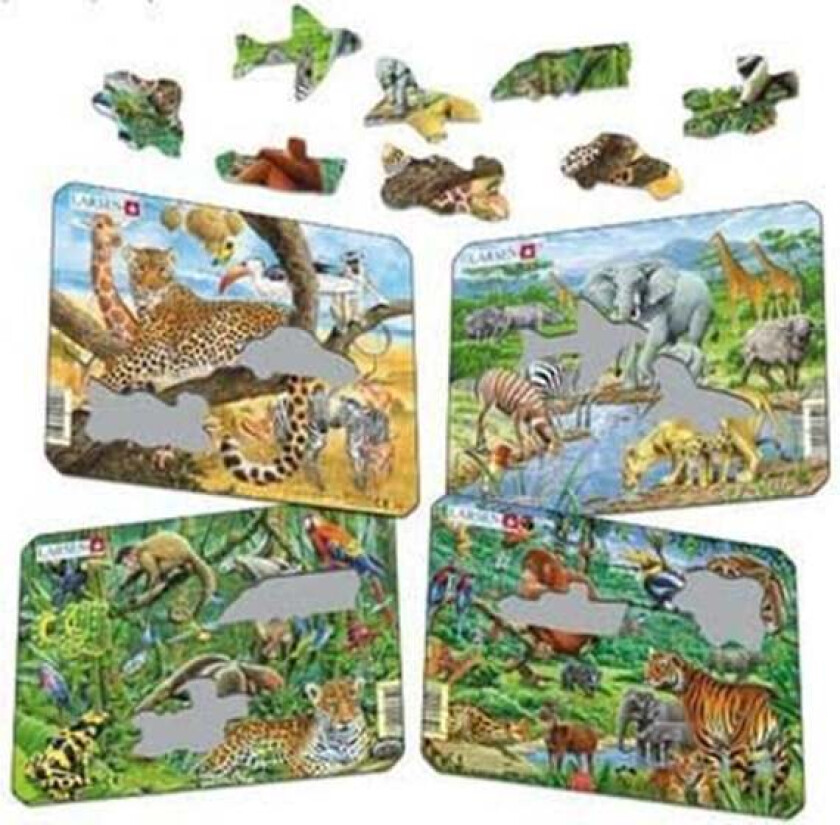 Exotic Animals Puzzle 4 assorted designs - 11 pieces Mini (18.3 x 14.3 cm) 2D Puslespill