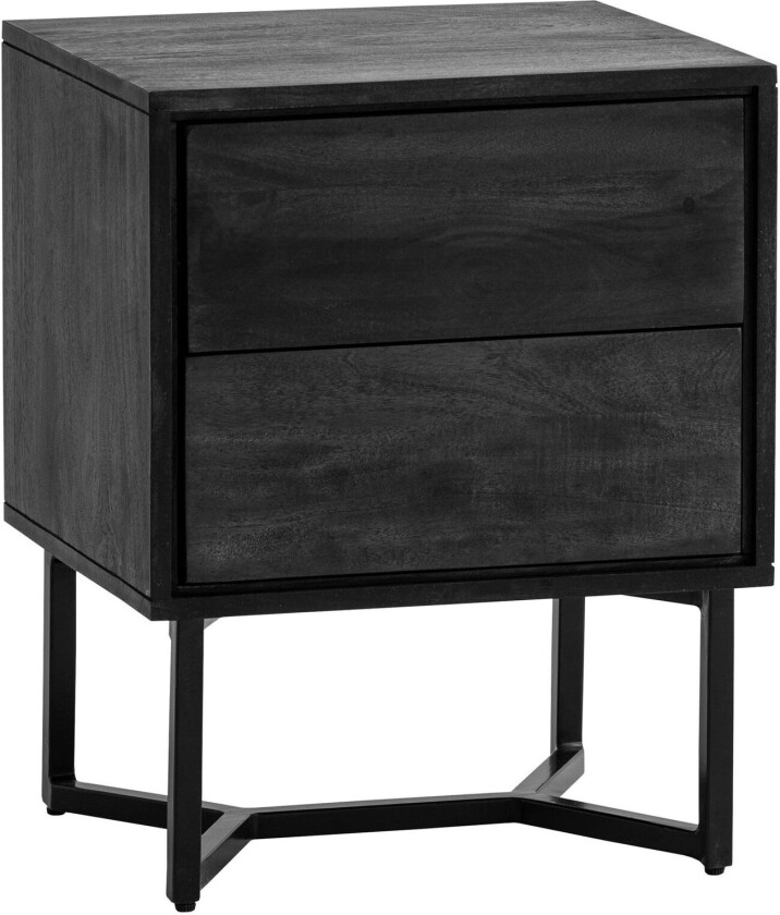 Corora nattbord 45 cm industriell stil - svart