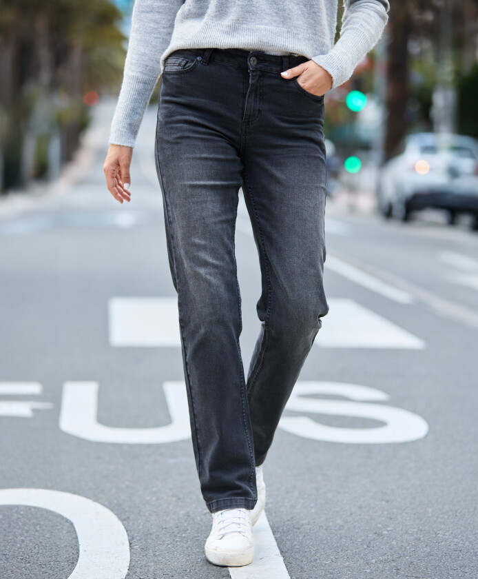 Maris Reg Fit Jeans Mørk grå 28/32