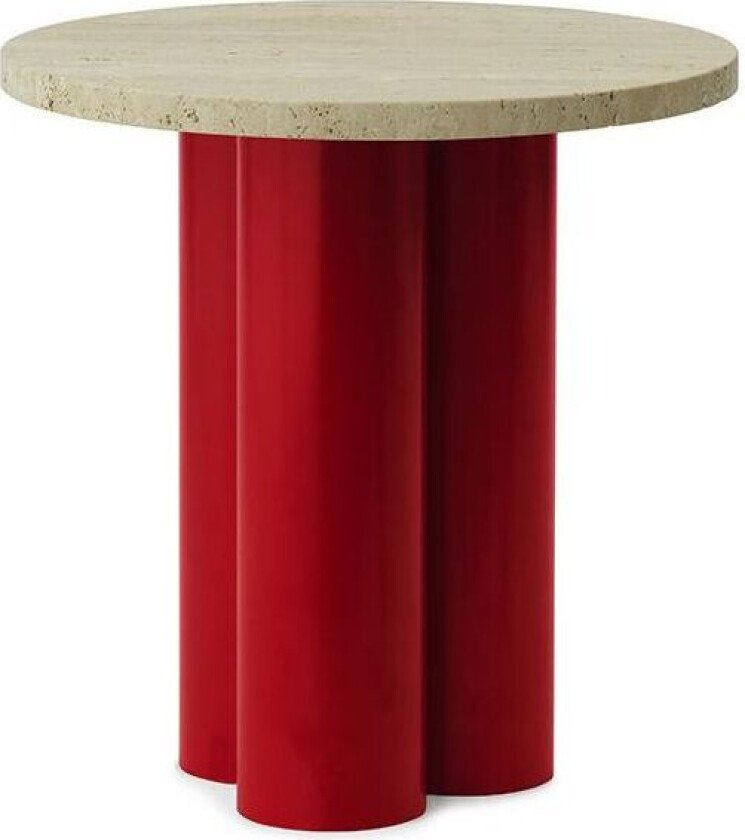 Bilde av Dit sidebord Ø40 cm Travertine Light-bright red