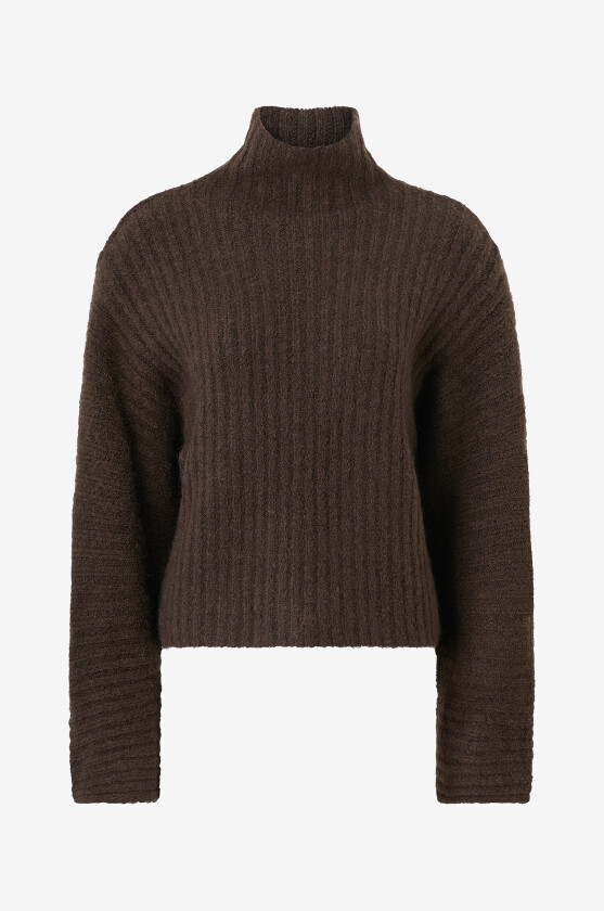 Genser Knitted turtleneck sweater - Brun