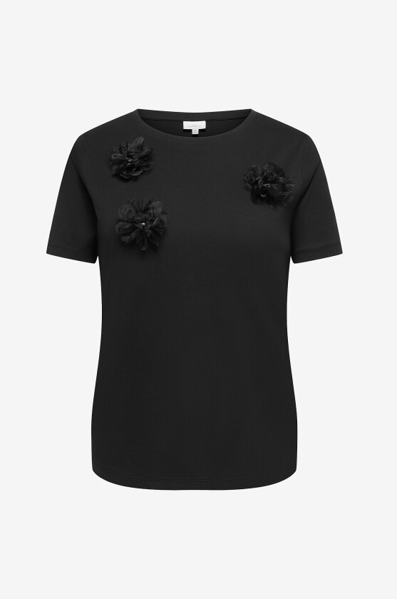 Kortermet topp Carjolly S/S Bling Reg Tee Jrs - Svart