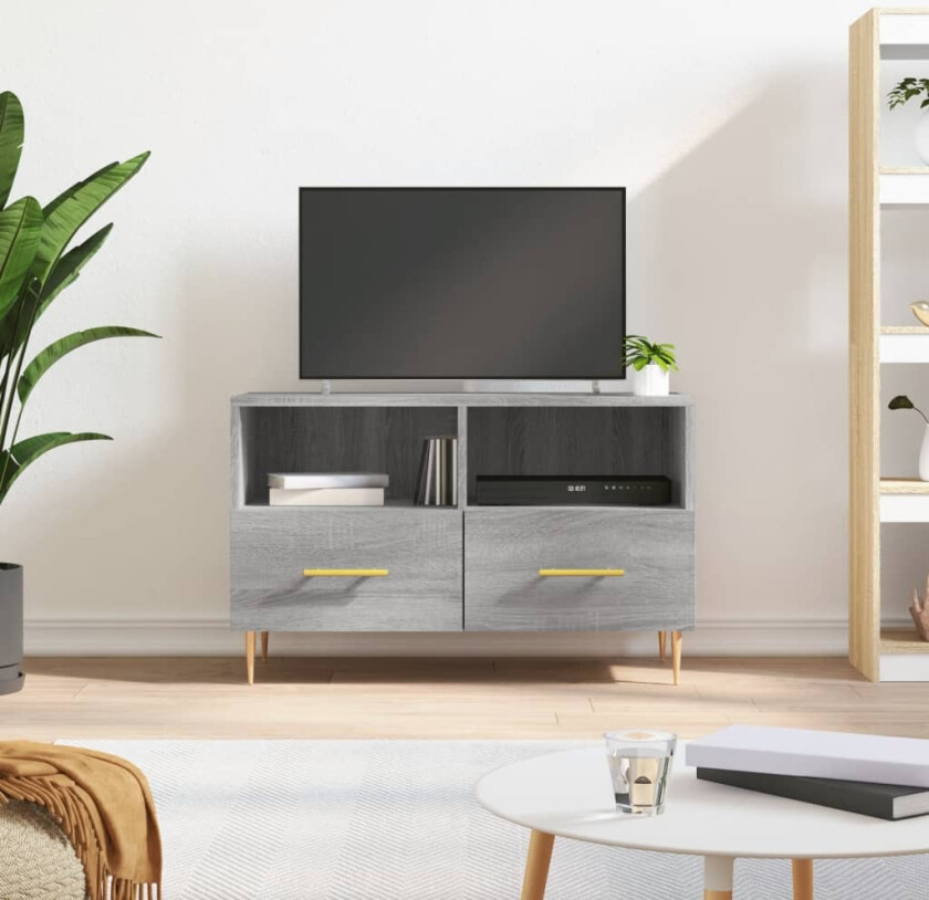 TV-benk grå sonoma 80x36x50 cm konstruert tre
